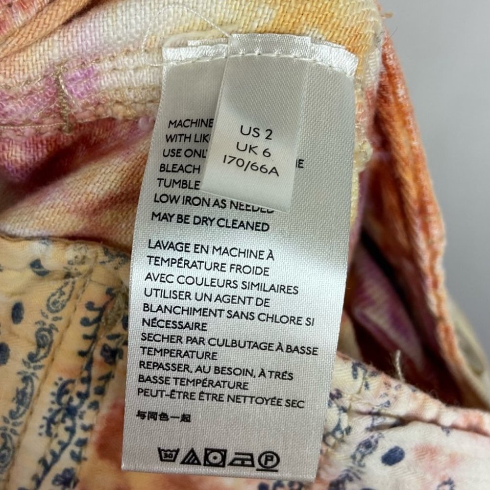 NWT Free People Tie‎ Dye Bermuda Shorts She's A Legend Size 2 New With Tags Boho - Picture 11 of 14